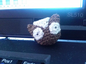tiny owl button